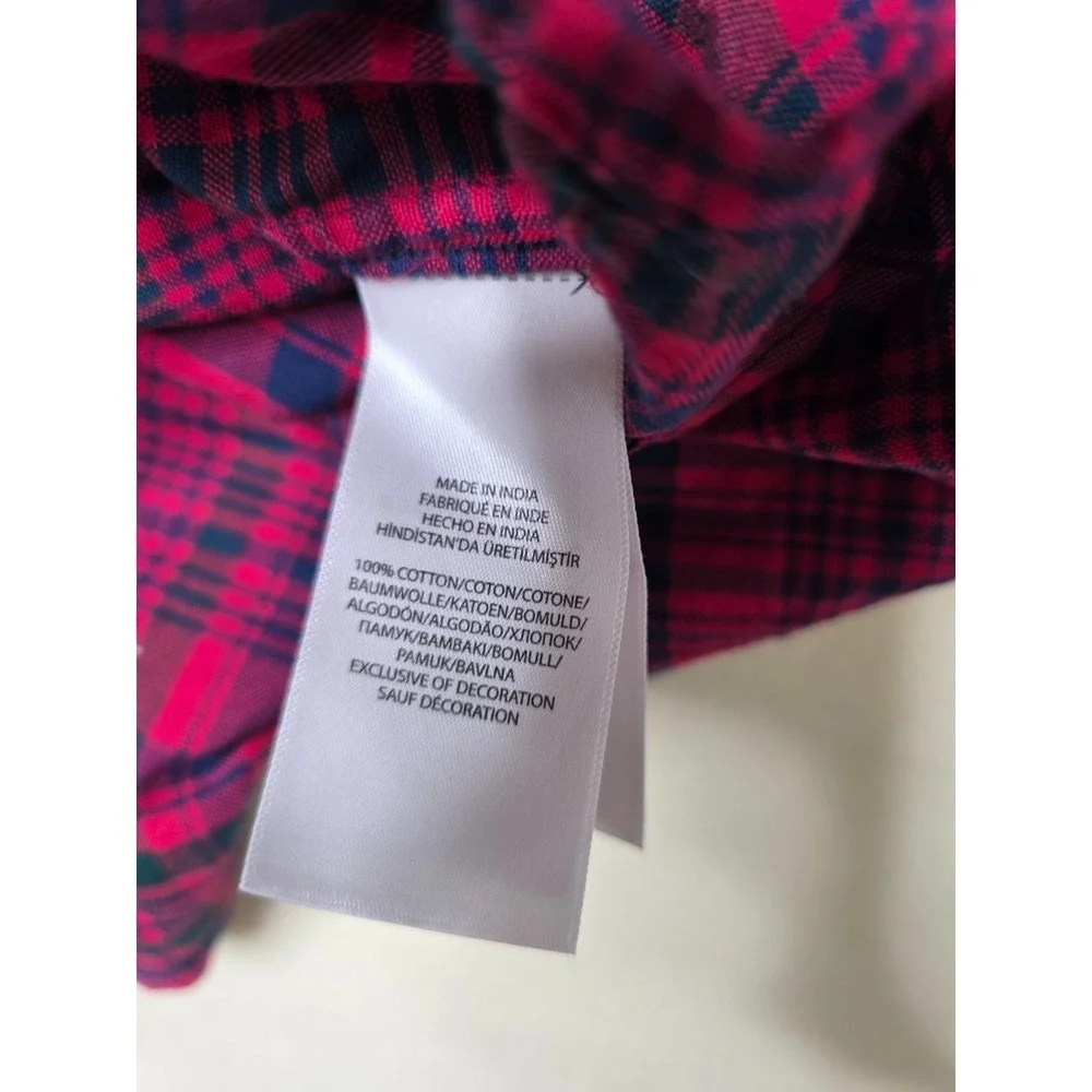 Ralph Lauren Boys Long Sleeve Button Down Shirt Red Plaid Size M 10-12